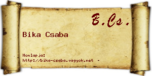 Bika Csaba névjegykártya